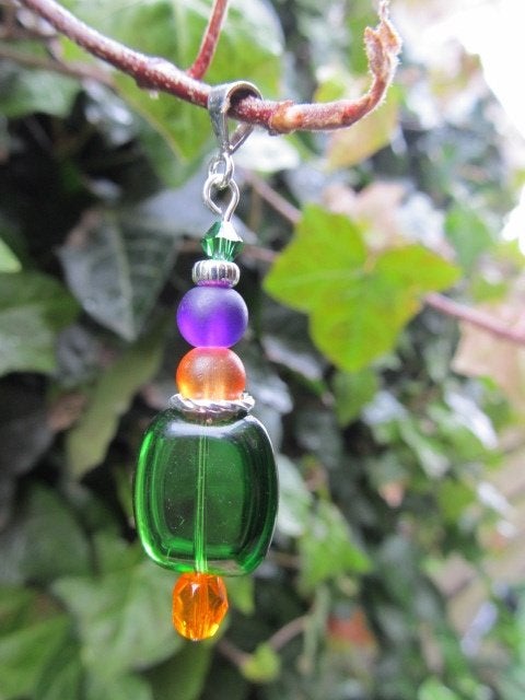Hanger Coloured Green glas helder-facet-mat verzilverd, Ophalen, Nieuw, Groen, Zilver
