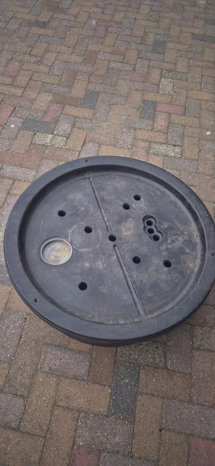 Zwarte kunststof vijverbak met deksel, Tuin en Terras, Vijvers, Ophalen, Gebruikt
