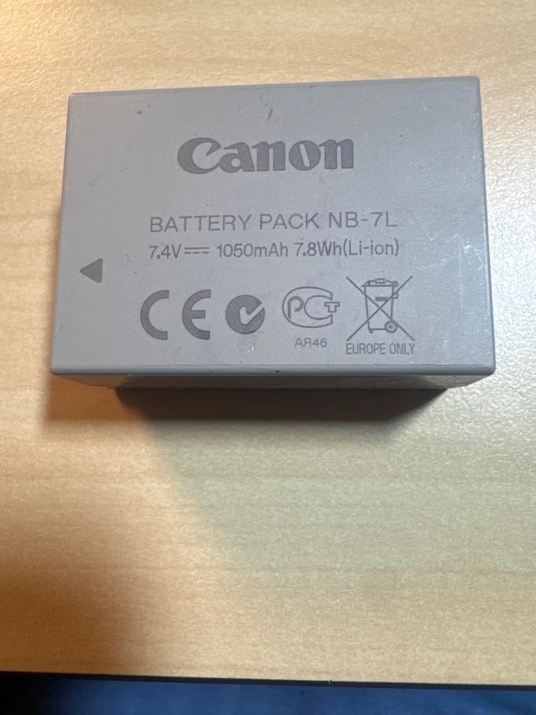Canon NB-7L Batterij Pack - Origineel & Oplaadbaar, Ophalen of Verzenden, Gebruikt, Oplaadbaar