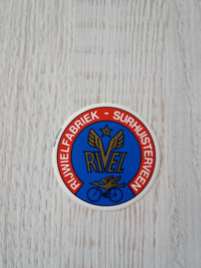 sticker RIVEL rijwielfabriek - Surhuisterveen, Ophalen of Verzenden, Zo goed als nieuw, Bedrijf of Vereniging
