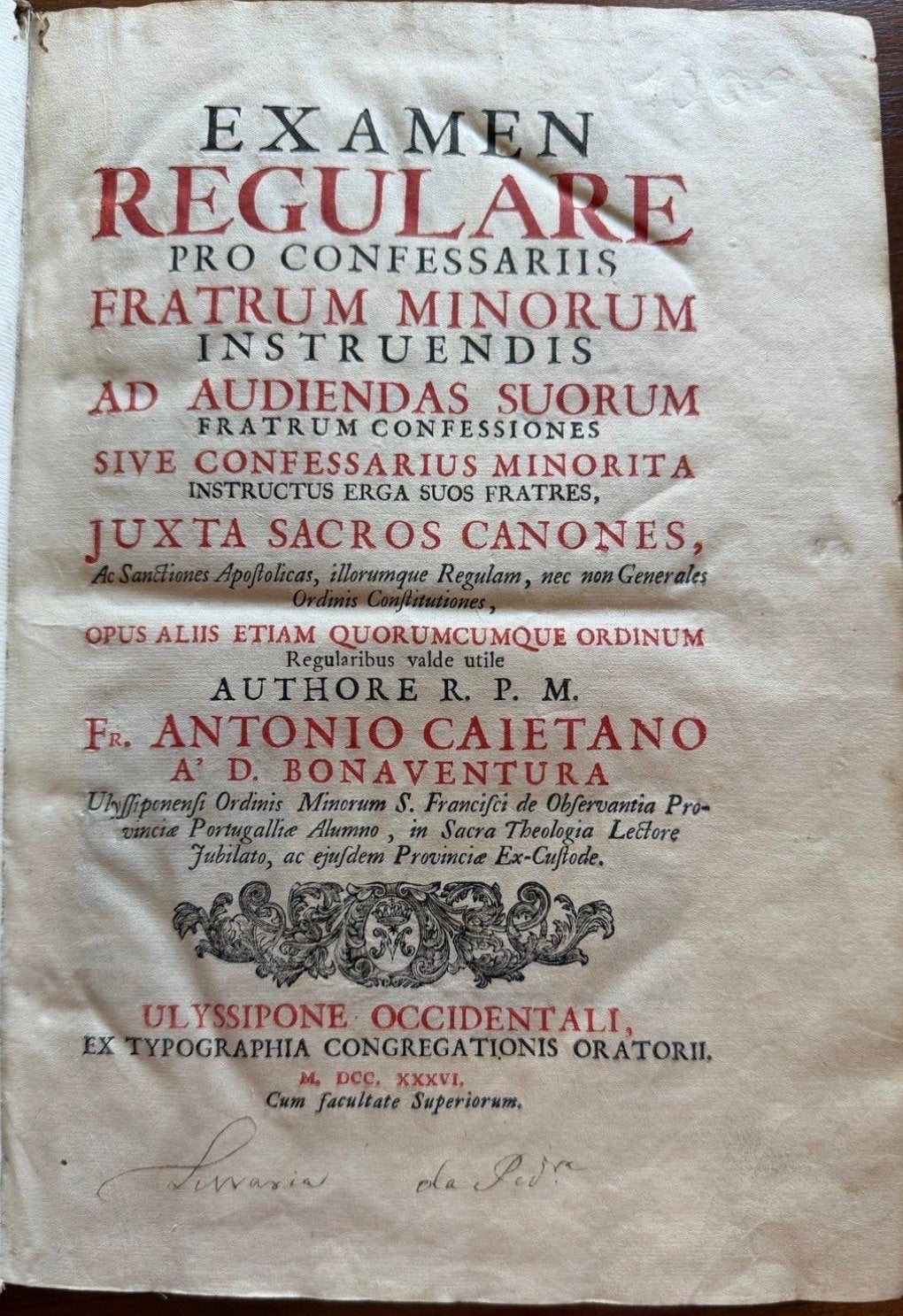 Examen Regulare pro Confessariis Fratrum Minorum, 1736, Ophalen of Verzenden