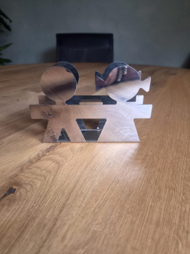 Alessi Girotondo servet- of kaarthouder, Overige typen, Zilver, Ophalen of Verzenden, Zo goed als nieuw