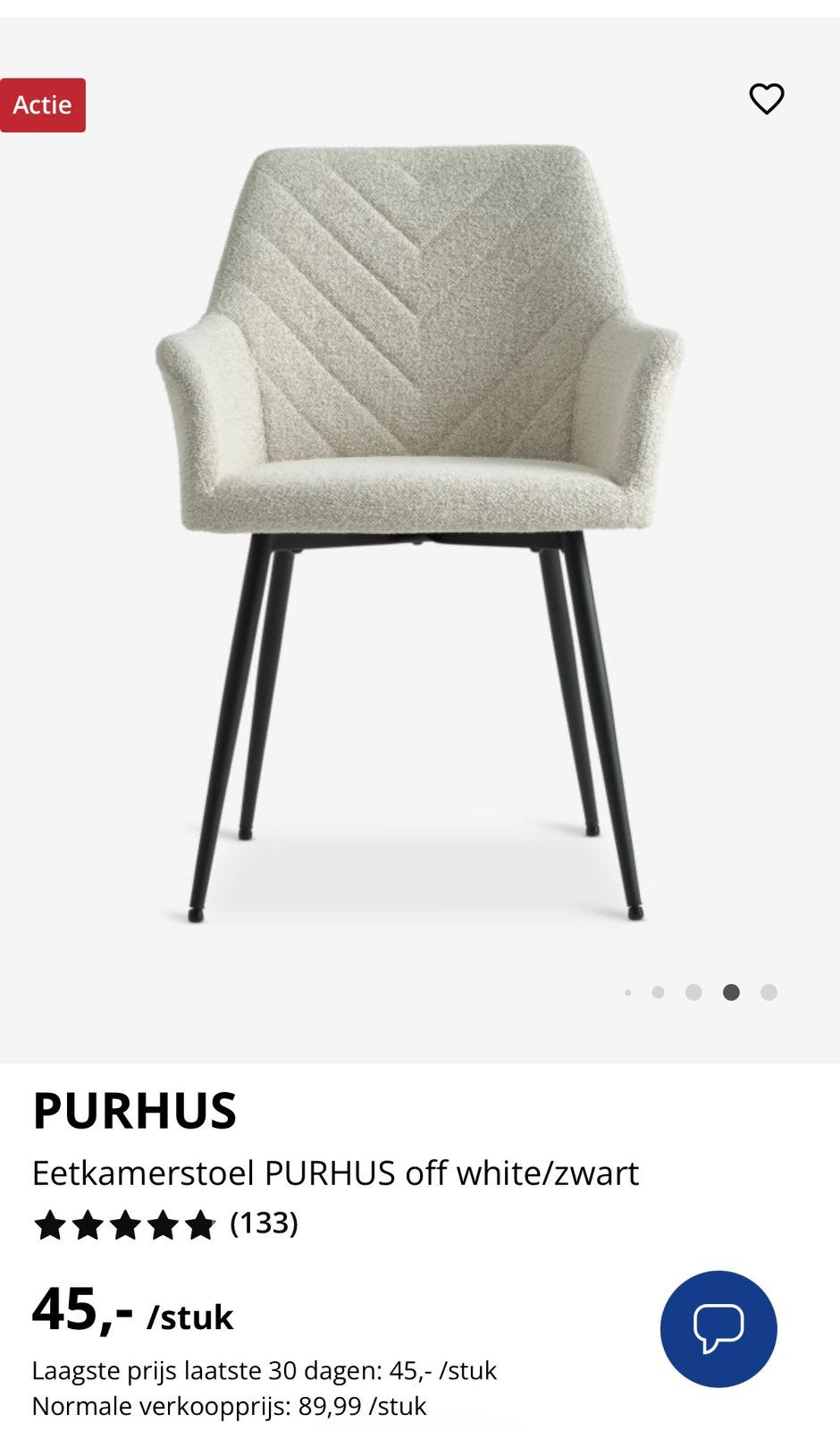 Twee purhus stoelen jysk, Ophalen, Zo goed als nieuw, Twee