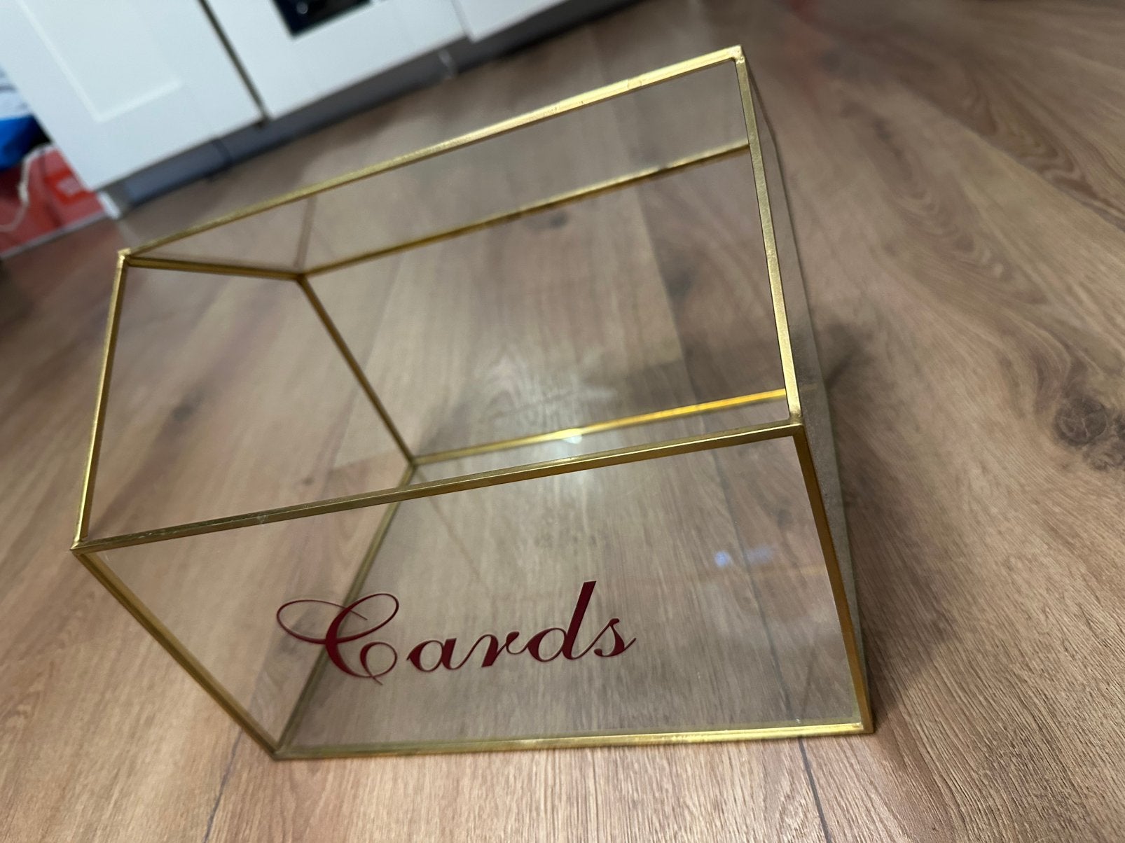 Kaartendoos glazen huisje, Ophalen, Zo goed als nieuw, Versiering, Geboorte of Huwelijk