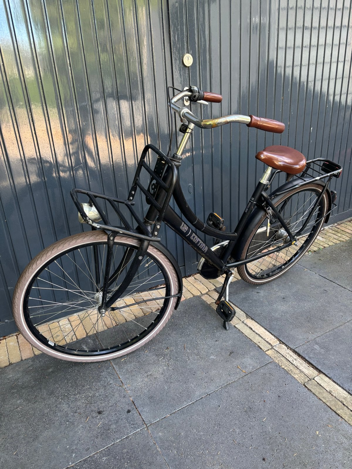 Zwarte cortina u4 transportfiets 26 inch, Gebruikt, Versnellingen, 50 tot 53 cm, Trommelrem