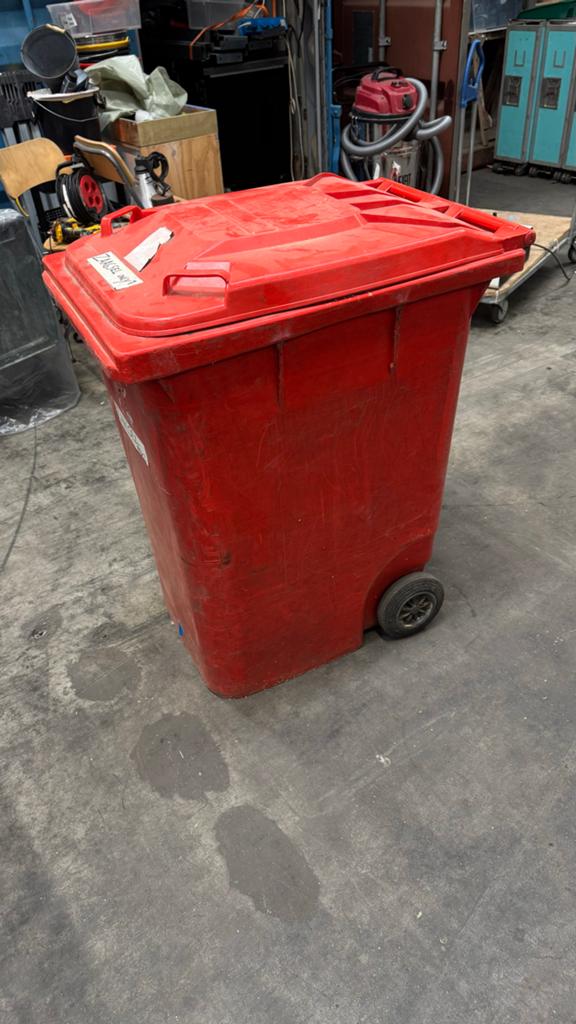Rode Kliko vuilnisbak met wielen, Huis en Inrichting, Woonaccessoires | Prullenbakken, Ophalen, Kunststof, Gebruikt, 40 liter of meer