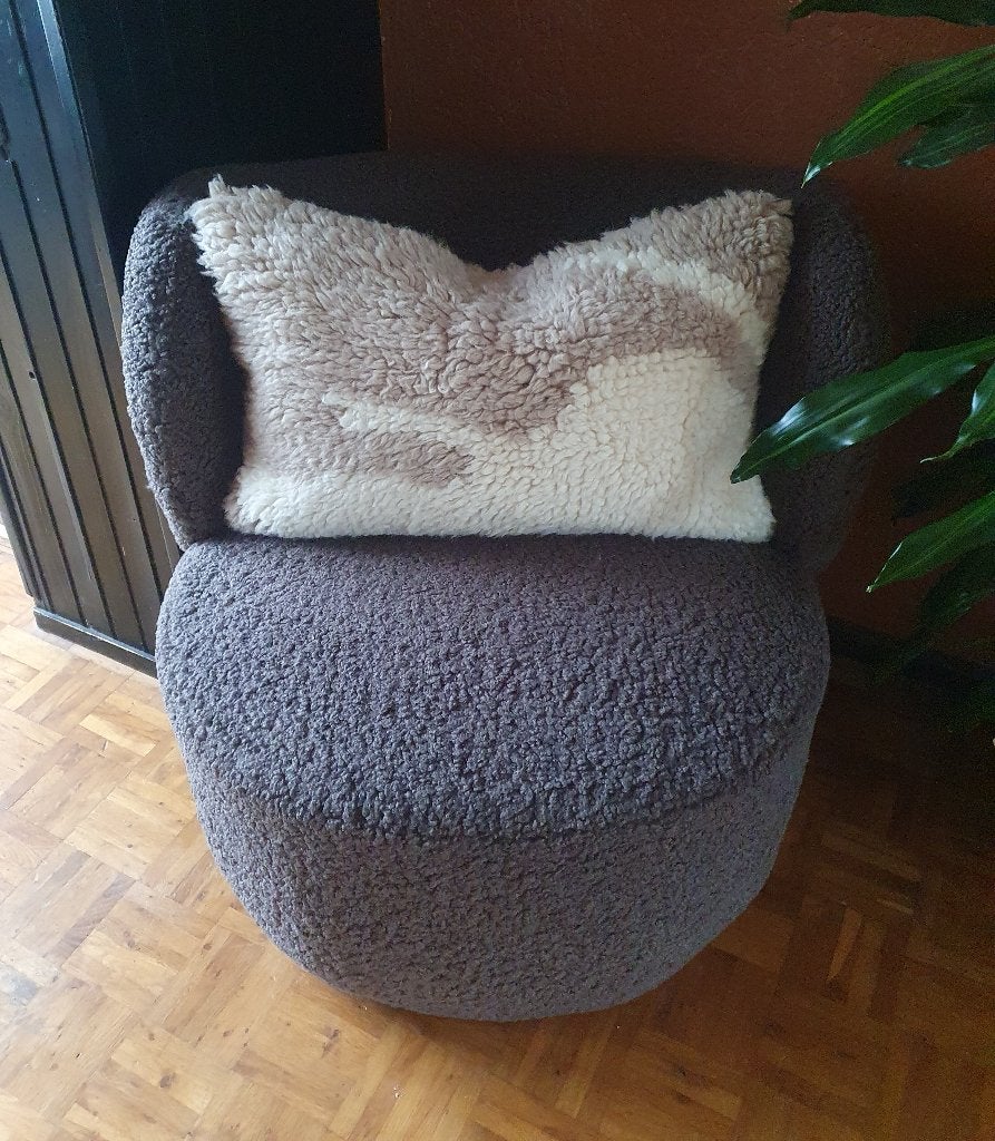 Zara Home Beige Taupe Wollen Sierkussen 40x60 cm, Beige, Inclusief binnenkussen, Nieuw, Ophalen of Verzenden