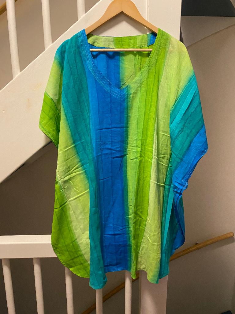 GROEN STRIPED KATOEN KAFTAN, MAAT; L/XL, Ophalen of Verzenden, Nieuw, Maat 42/44 (L), Groen
