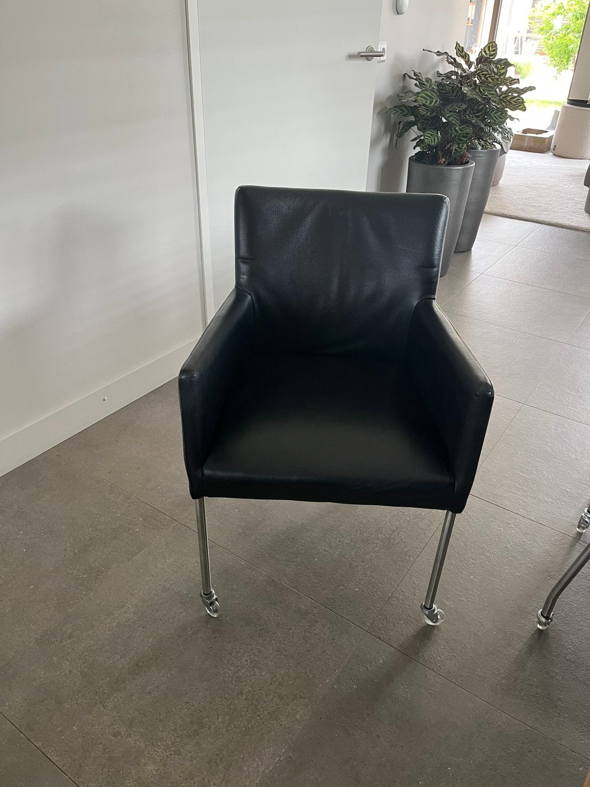 Topform eetkamer stoelen, Ophalen, Gebruikt, Zwart, Leer