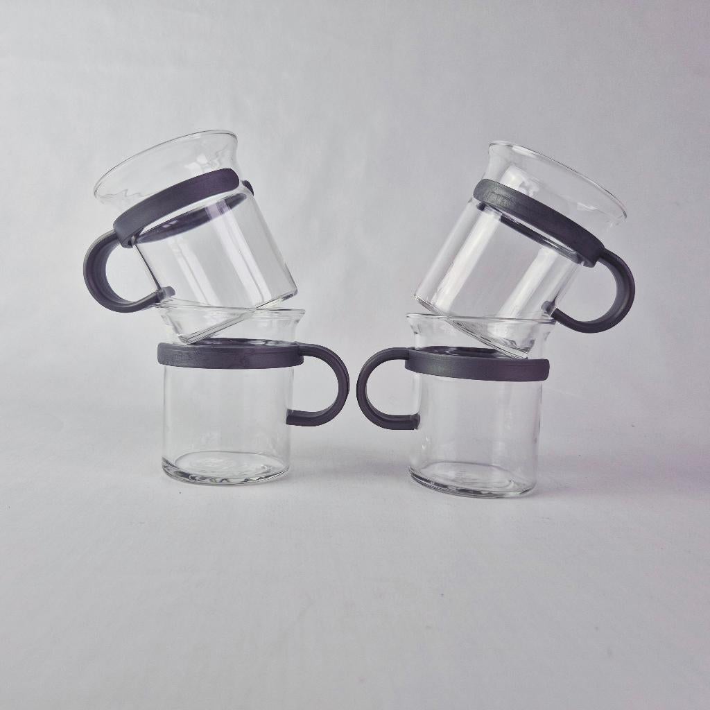 Vintage Bodum theeglazen set van 4, Glas of Glazen, Gebruikt, Ophalen of Verzenden, Glas