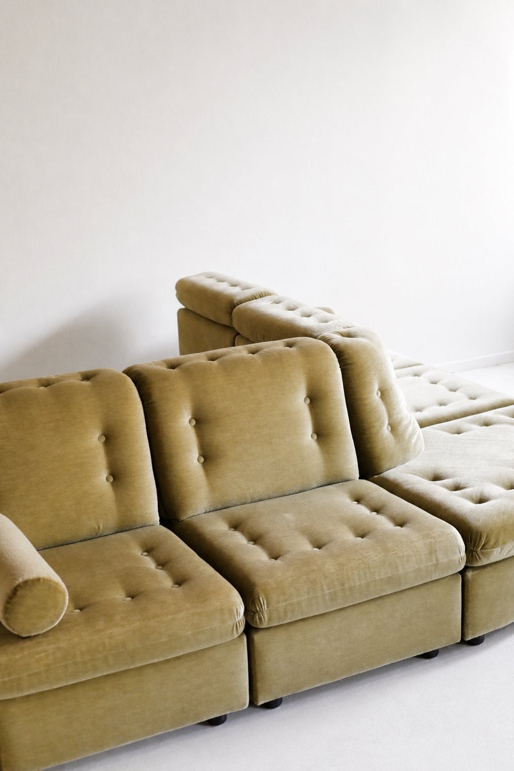 Modulaire bank, olijfgroen mohair, Ophalen, Design, Hoekbank, Tijdperk