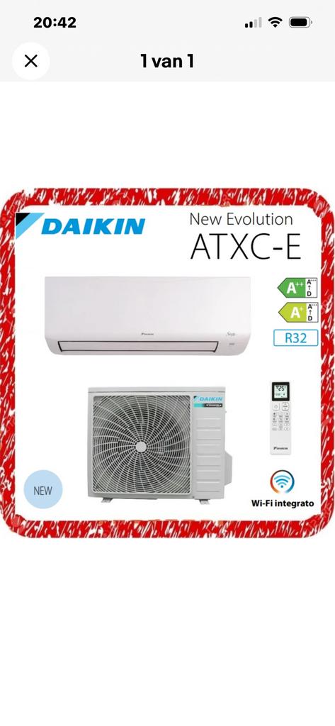 Daikin 3,5 Kw single split airco met wifi NIEUW, Ophalen, Koelen en Ontvochtigen, Timer, Nieuw