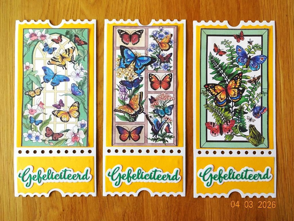 Kaart met vlinders  snijmal kaarten maken, Ophalen of Verzenden, Nieuw, Dieren