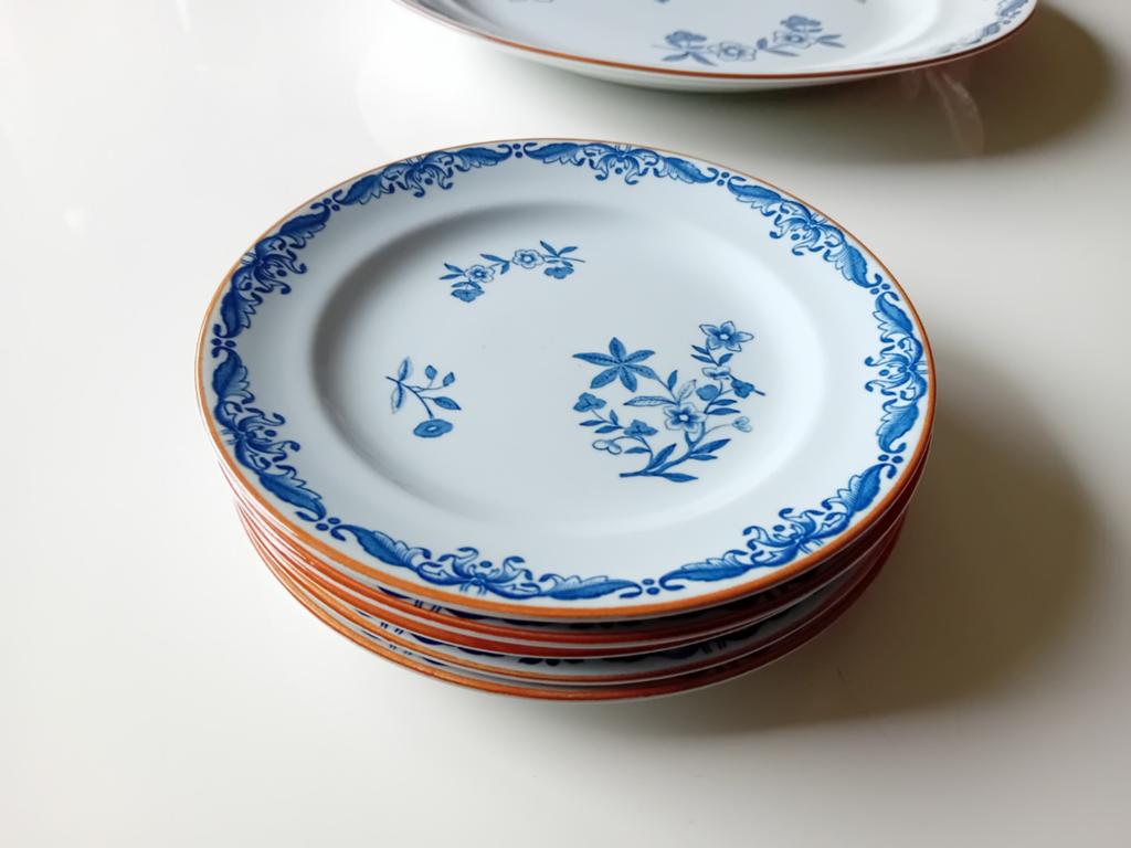 5 puntgave gebaksbordjes 16 cm Rorstrand Ostindia Sweden, Ophalen of Verzenden, Zo goed als nieuw, Bord(en), Overige stijlen