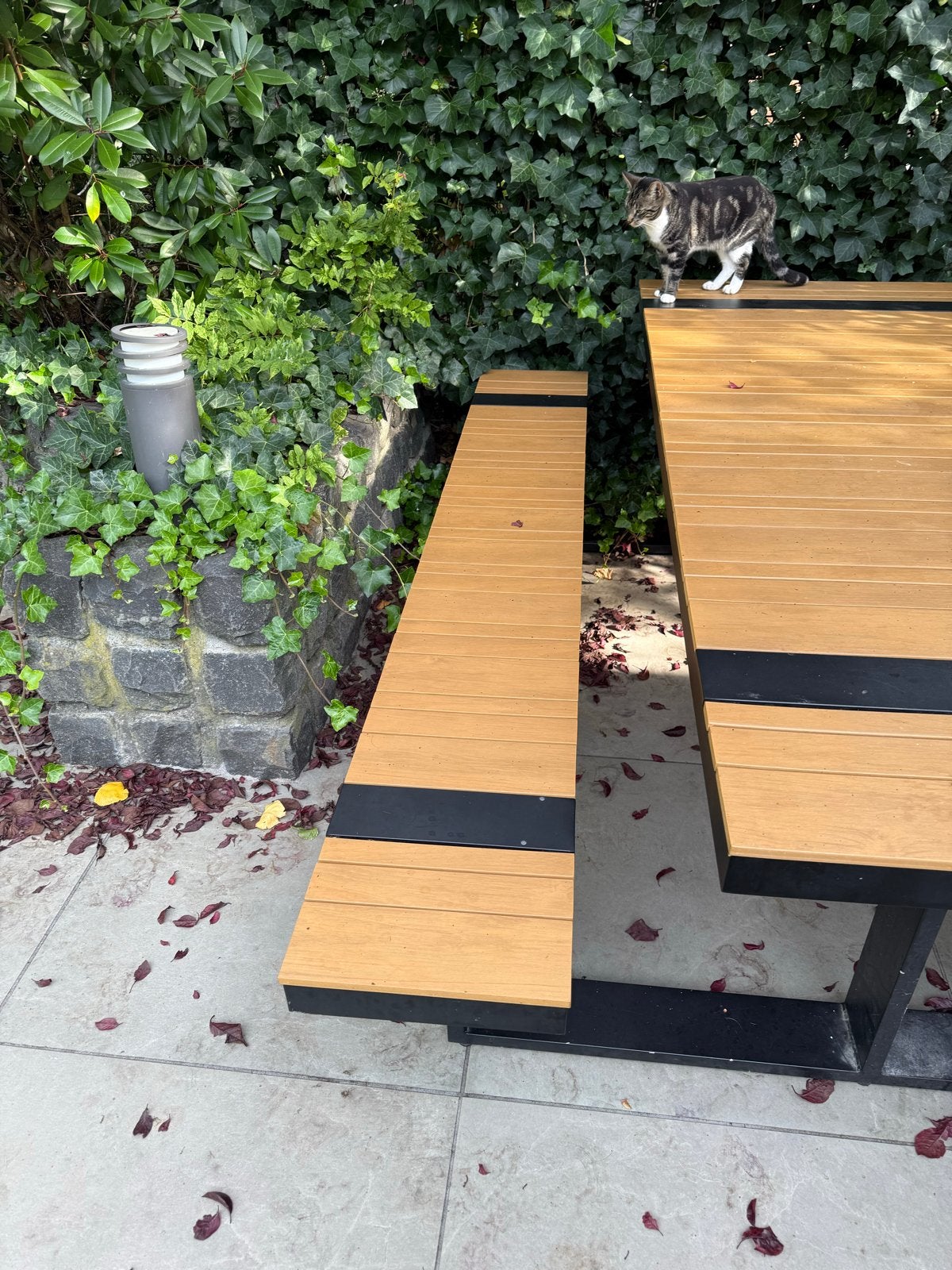 Picknicktafel 220x180 cm, Tuin en Terras, Ophalen, Gebruikt, Rechthoekig, Overige materialen