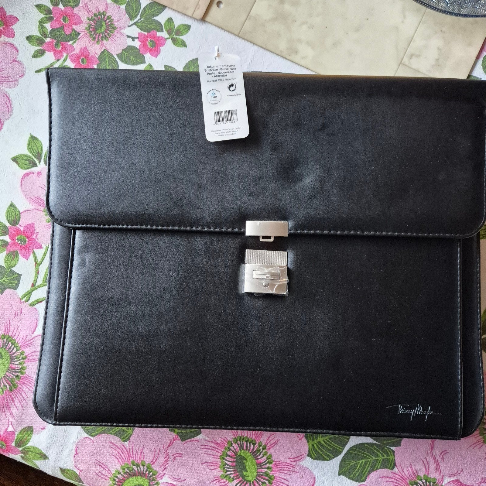 Nieuwe Thierry Mugler Aktetas - 42x30 cm, Zwart, Ophalen of Verzenden, Zwart, Aktetas of Boekentas