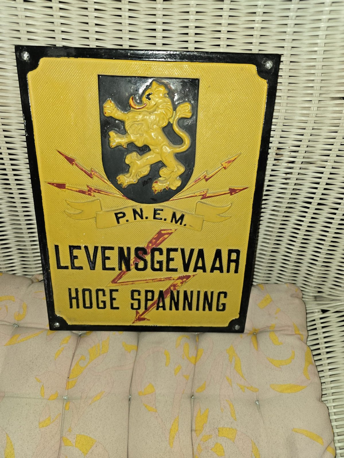 Te koop levensgevaarlijk bord, Ophalen of Verzenden, Gebruikt, Reclamebord