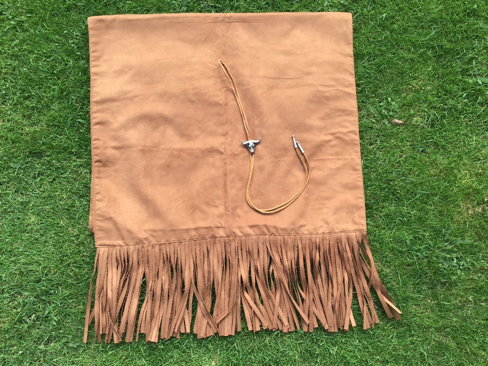 Shawl met franjes + Western cowboyketting, Ophalen of Verzenden, Zo goed als nieuw, Maat 46/48 (XL) of groter, Sjaal