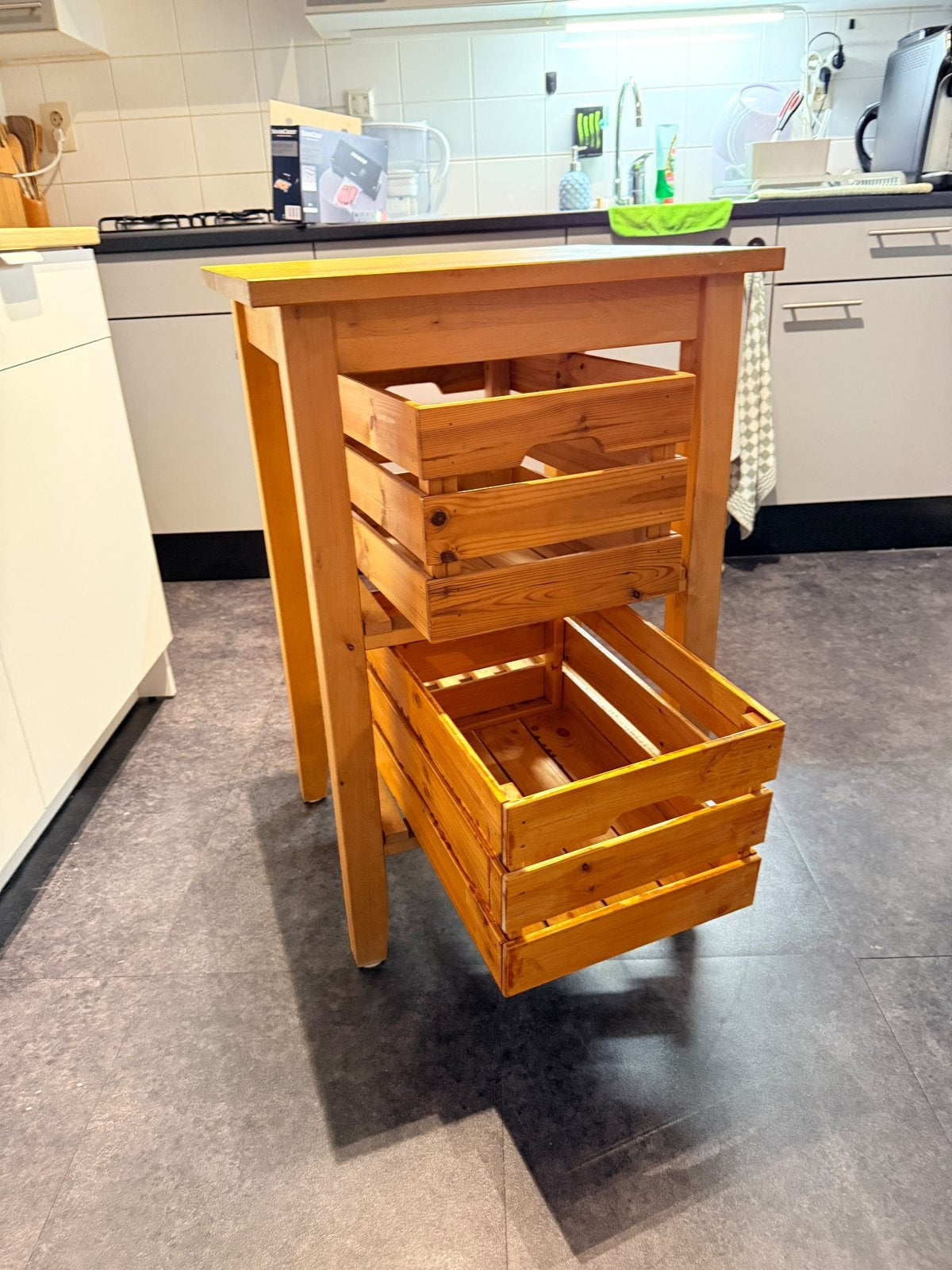 IKEA keukentrolley en kratten, Ophalen, Gebruikt