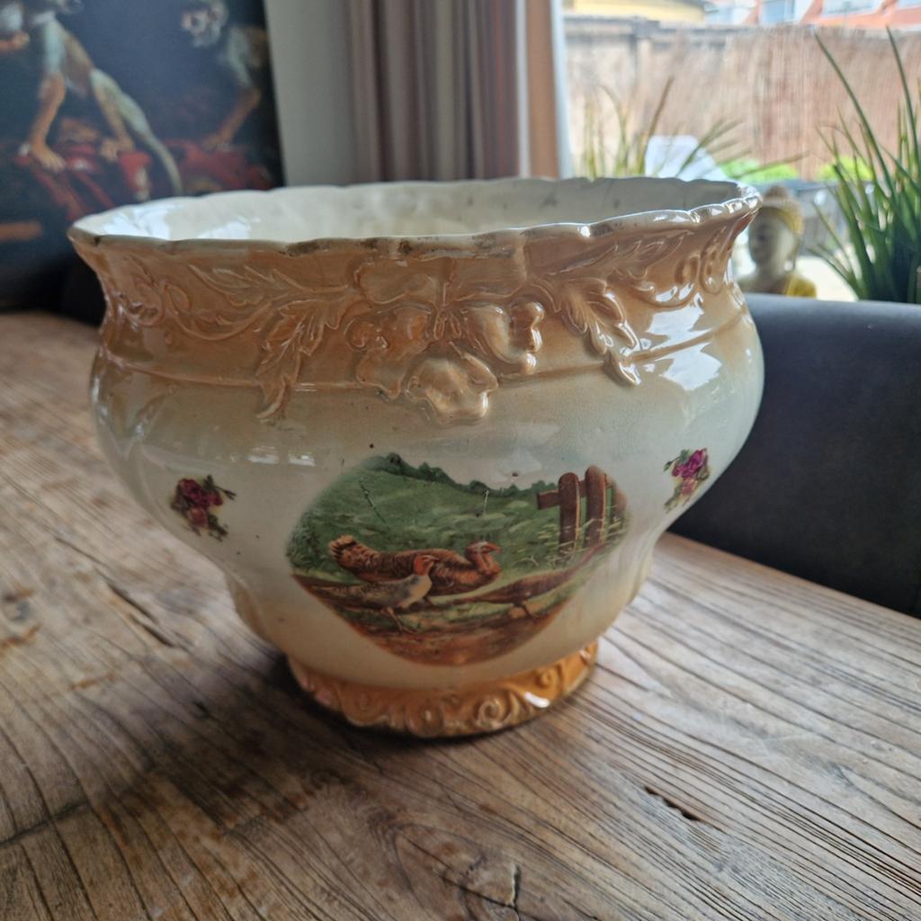 Antieke bloempot van Wild & Adams, Engeland, Ophalen of Verzenden