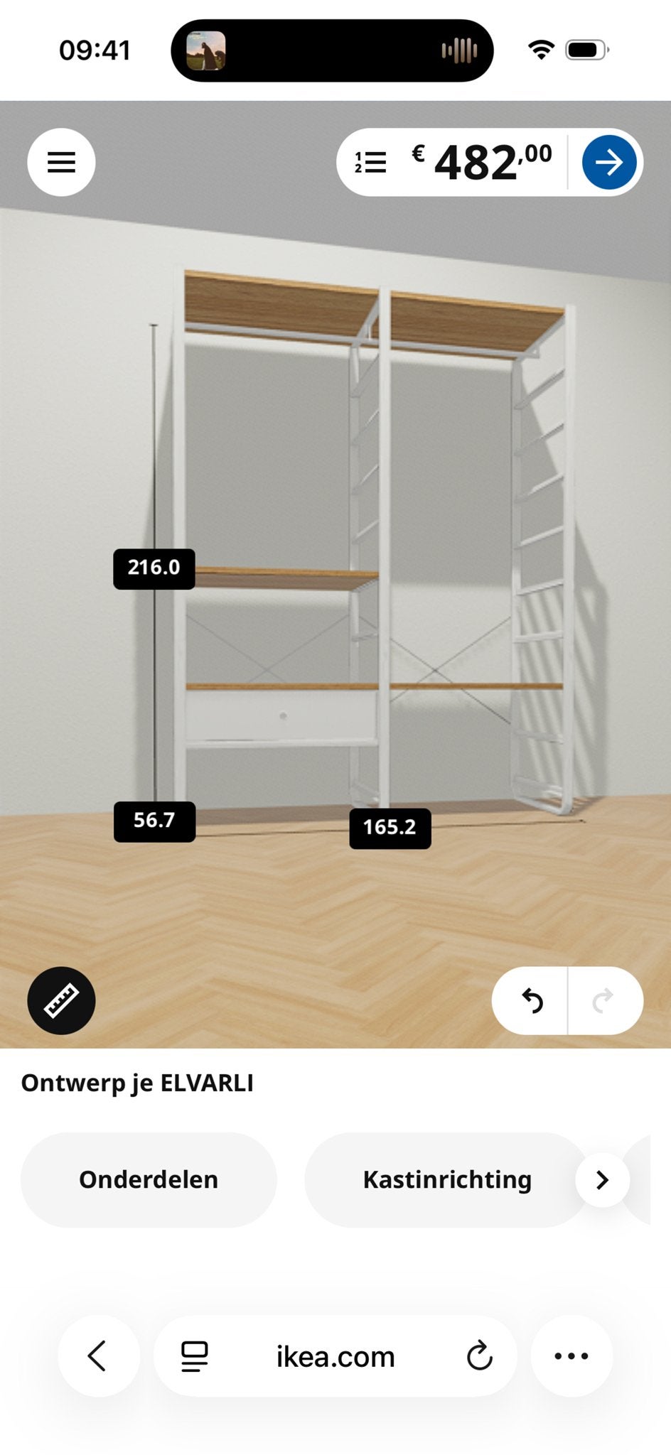 Ikea Elvari kast - onderdelen missen, gratis bij te bestelle, Ophalen, Met plank(en), Gebruikt, 200 cm of meer