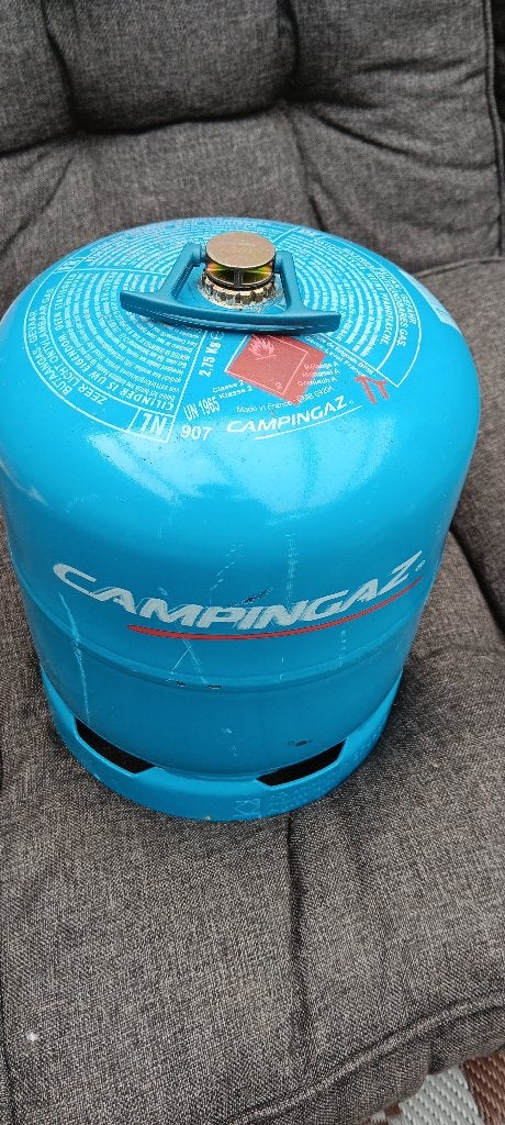 Gasfles 907 leeg, Ophalen, Gebruikt