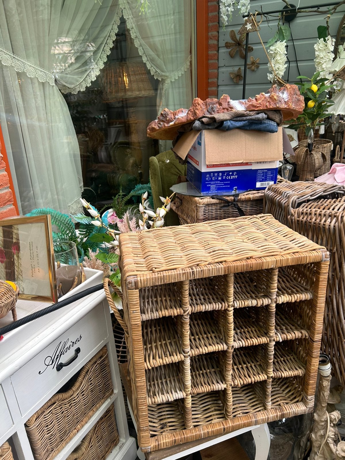 Rattan wijnrek, Ophalen of Verzenden, Zo goed als nieuw, Hout, Minder dan 50 cm