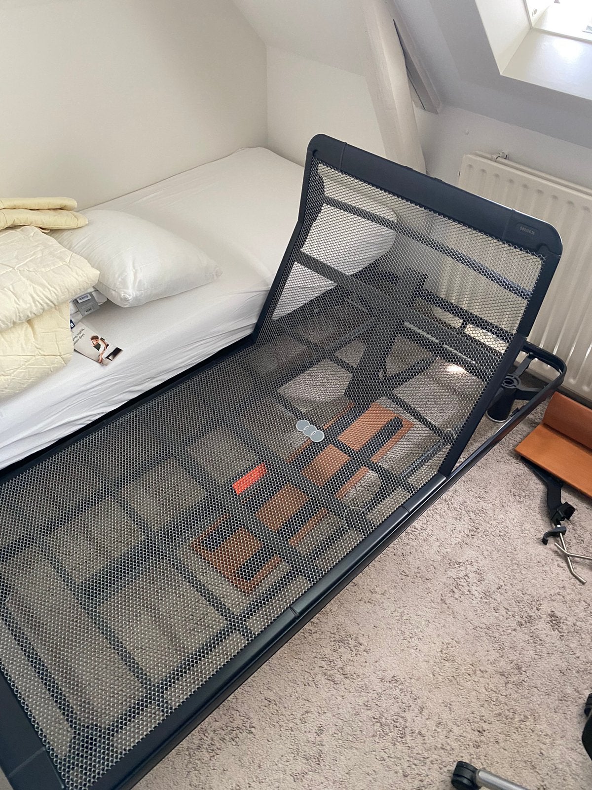 Auping Royal  2x eenpersoons 200 bij 90 met hoofdbord, Ophalen, Gebruikt, Tweepersoons, 180 cm