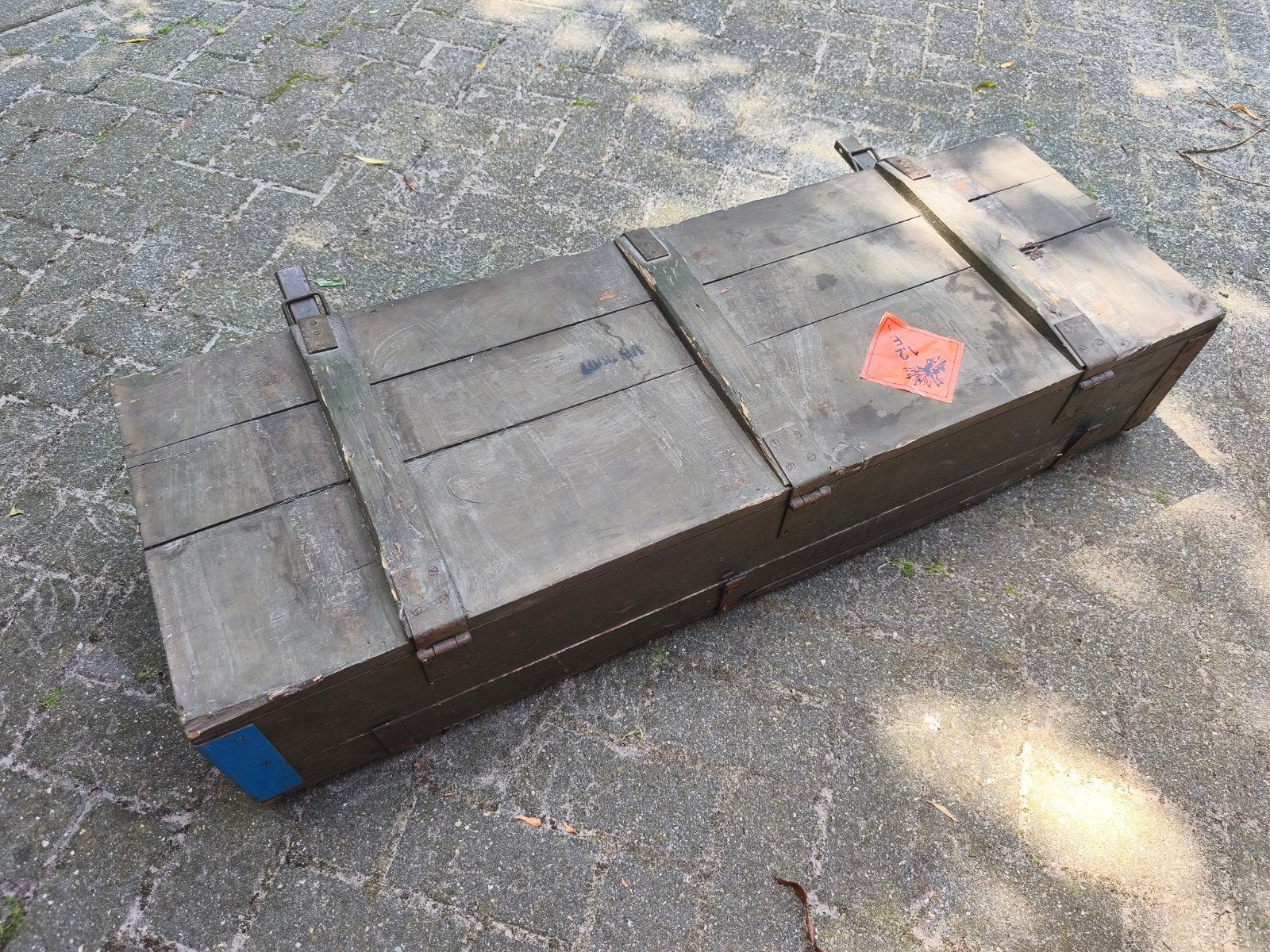Vintage Houten Munitiekist - Leger Groen, Ophalen, Gebruikt