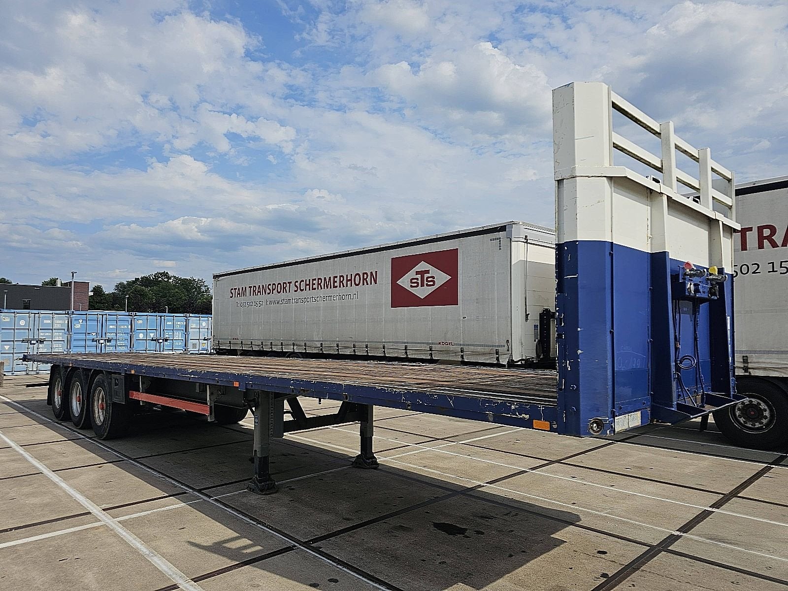 VAN HOOL 3 AXLE PLATFORM hard wood floor, Auto's, Overige kleuren, Bedrijf, Aanhangers en Opleggers, Te koop