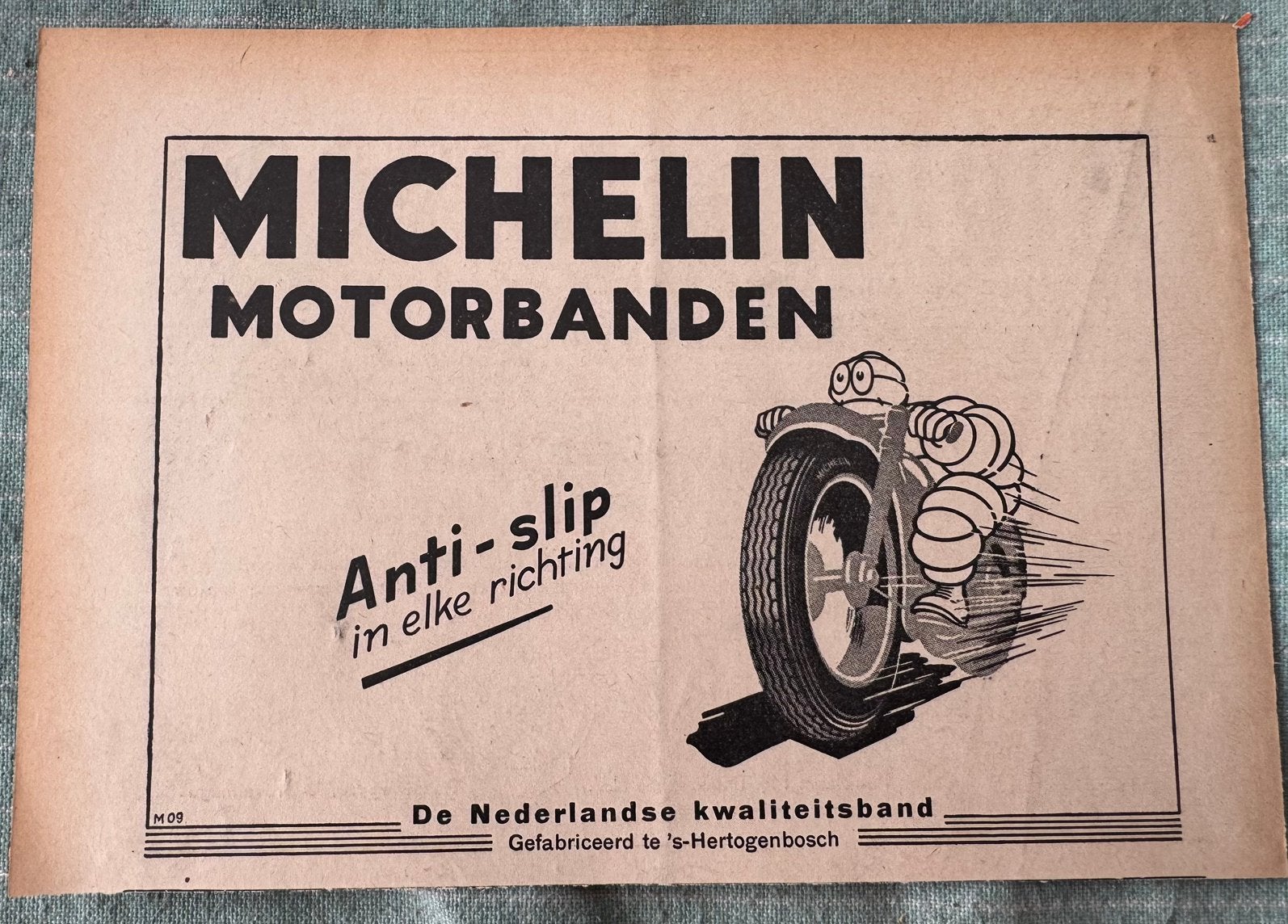 Advertentie Michelin motorbanden ‘s-Hertogenbosch, Verzenden, Zo goed als nieuw, Overige typen