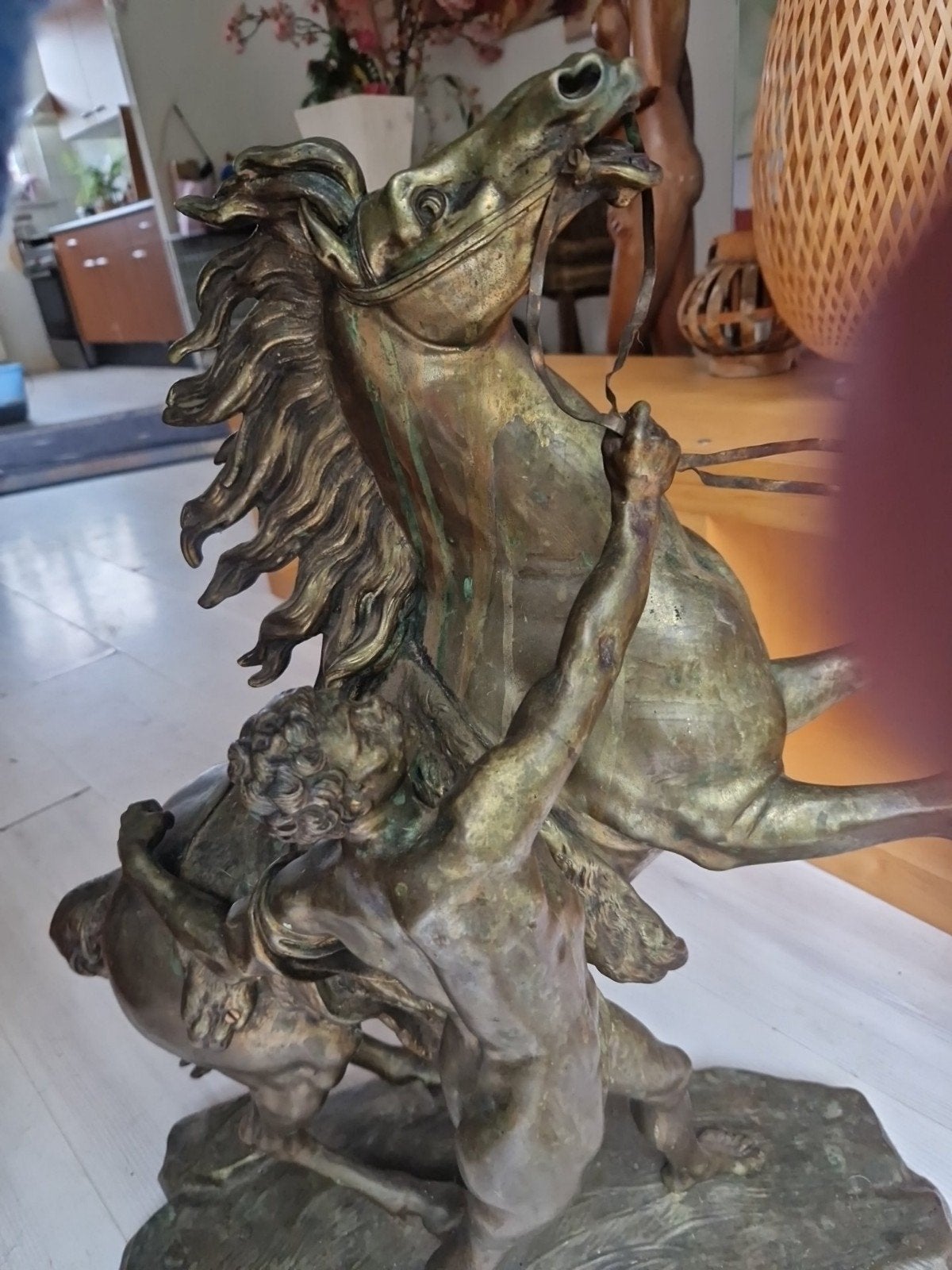 antiek bronzen paard, Ophalen of Verzenden