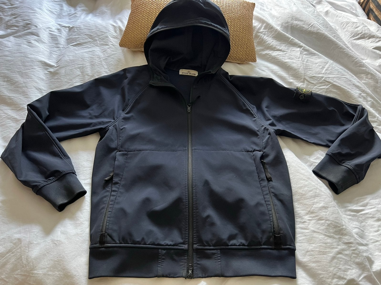 Stone Island mooie light soft shell jas/ maat S, Ophalen, Gedragen, Maat 46 (S) of kleiner, Blauw