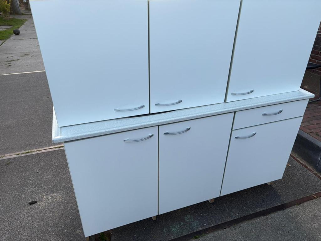Keukenblok Bovenkastje - 60 cm hoog, 160 cm breed, Huis en Inrichting, Keuken | Keukenelementen, Ophalen, Gebruikt, Wit, 150 tot 200 cm