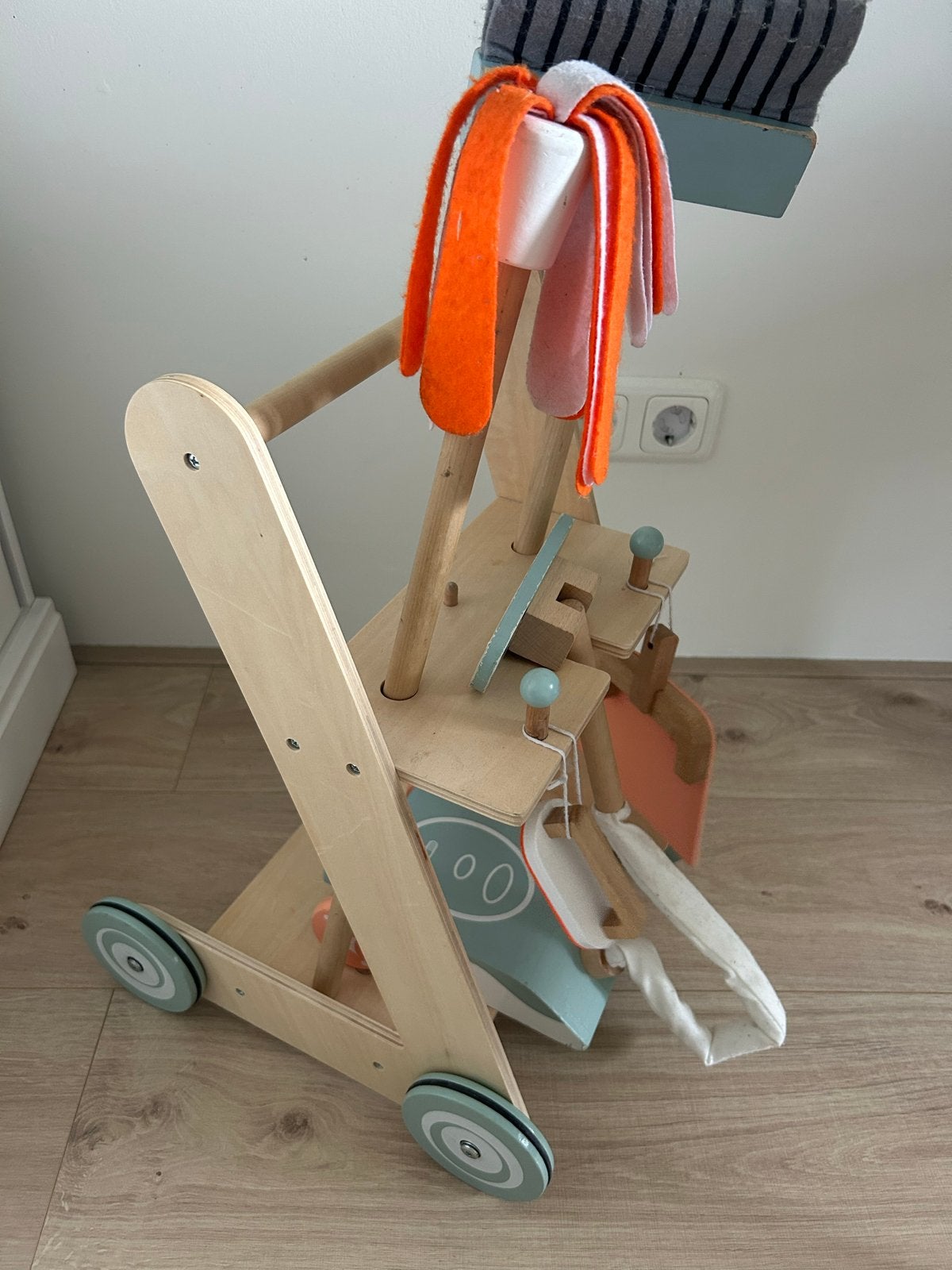 Houten Loopkar Wandelwagen met Schoonmaakset, Kinderen en Baby's, Ophalen, Gebruikt, Overige typen, Met wieltjes