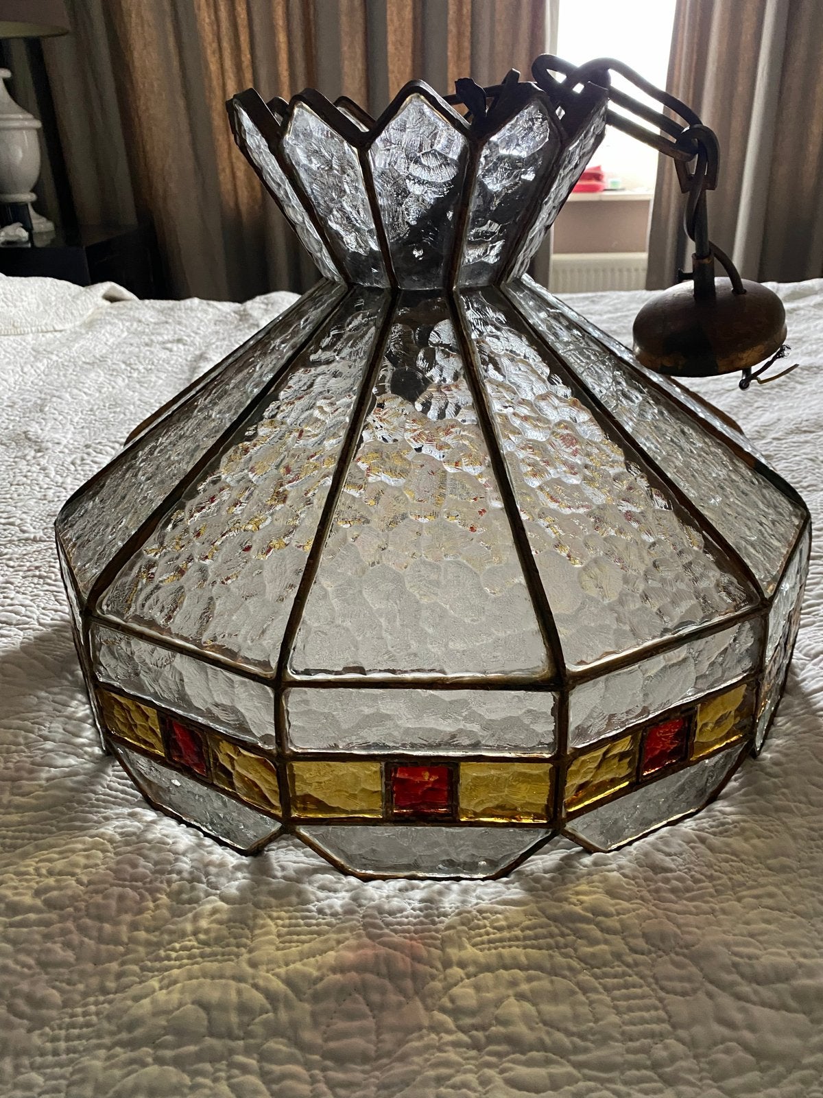 Italiaanse Brutalistische Hanglamp Poliarte jaren 60, Ophalen, Gebruikt, Glas, Minder dan 50 cm