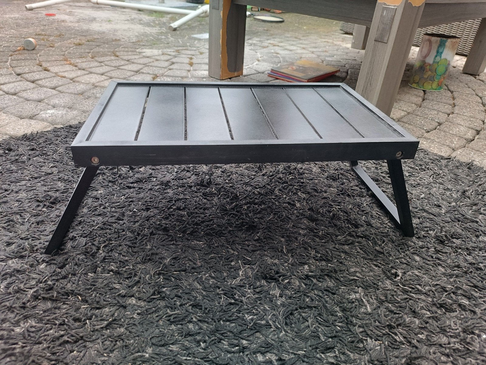 Handige in- en uitklapbare bed/banktafel, Minder dan 45 cm, Minder dan 55 cm, Gebruikt, Ophalen of Verzenden