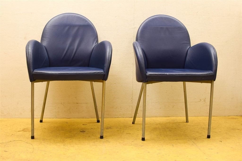 2 stuks stoelen 47814, Ophalen of Verzenden, Gebruikt, Blauw, Vijf, Zes of meer stoelen