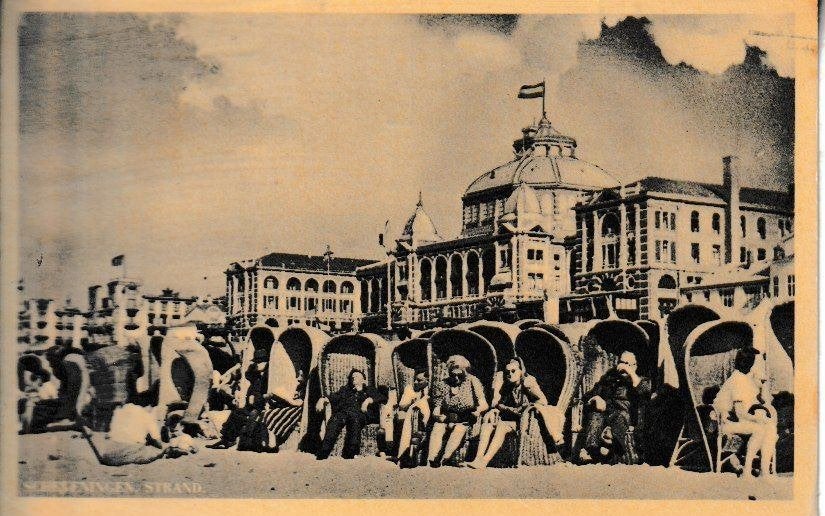 SCHEVENINGEN - STRAND, Ophalen of Verzenden, 1940 tot 1960, Gelopen, Zuid-Holland