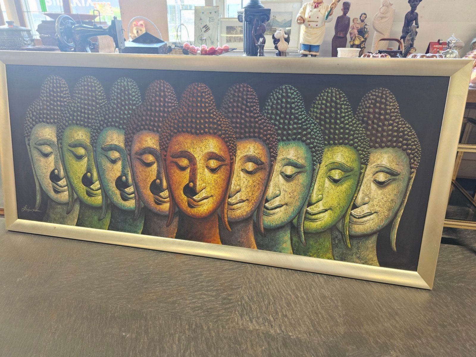 Groot Boeddha Schilderij, Antiek en Kunst, Kunst | Schilderijen | Modern, Ophalen of Verzenden