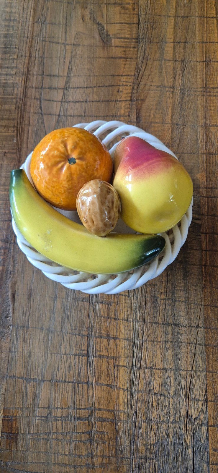 Decoratieve Fruitschaal met Levensecht Keramisch Fruit, Antiek en Kunst, Ophalen of Verzenden