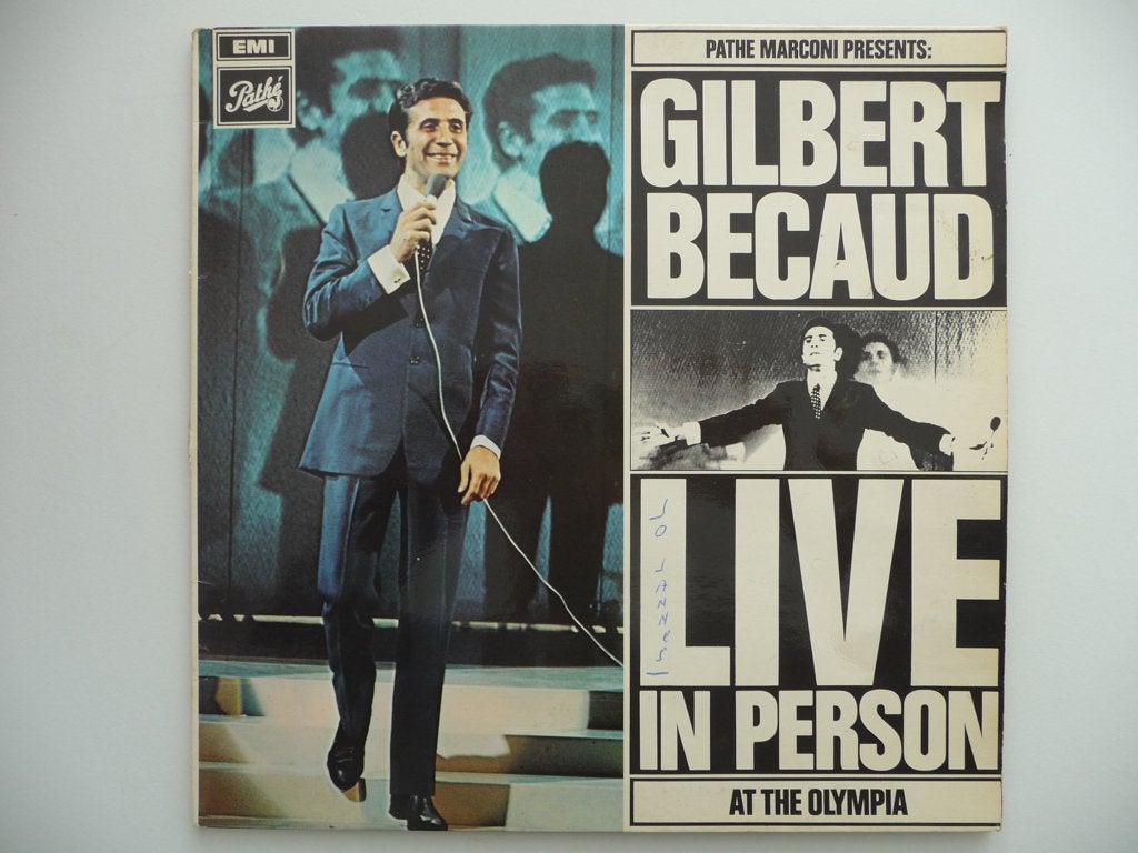 lp GILBERT BECAUD -LIVE IN PERSON AT THE OPERA- PATHE REC., Ophalen of Verzenden, Gebruikt, 12 inch, LP