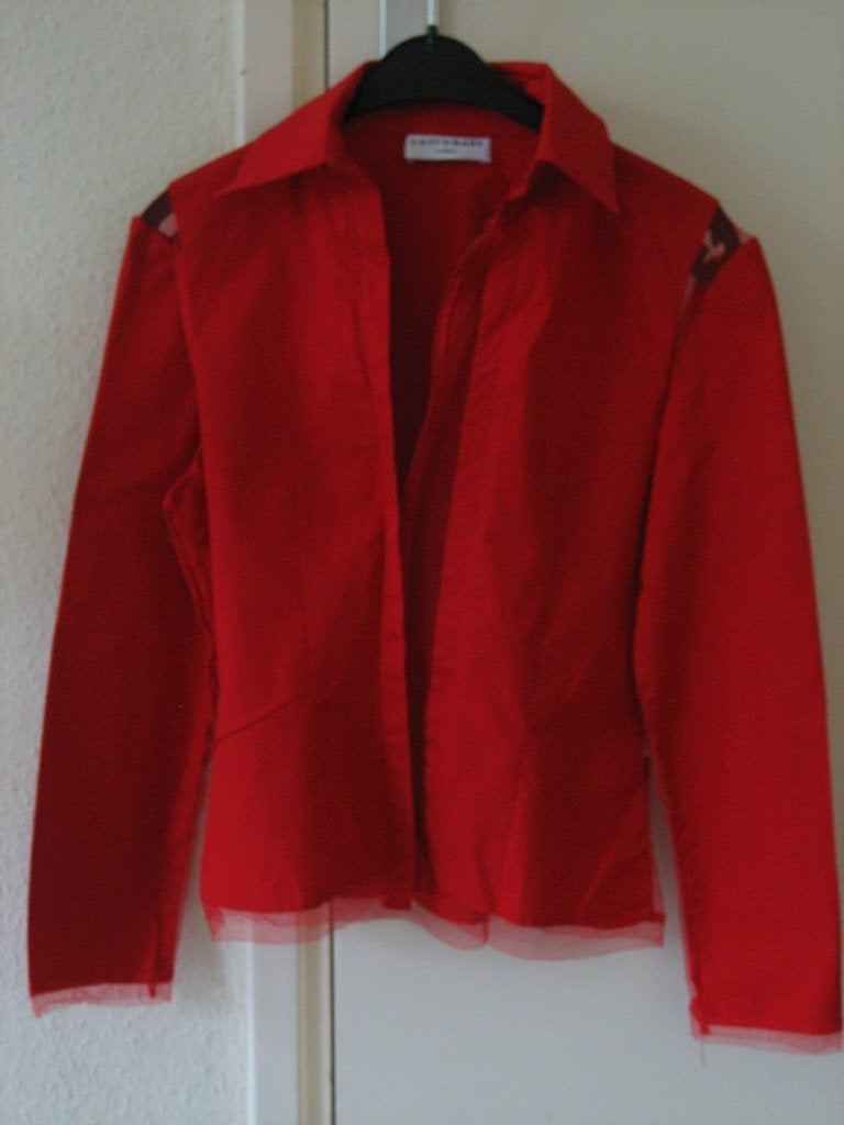 Prachtige warmrode sexy blouse van COTTONADE, 36-38 snazzeys, Maat 38/40 (M), Verzenden, Nieuw, Cottonade