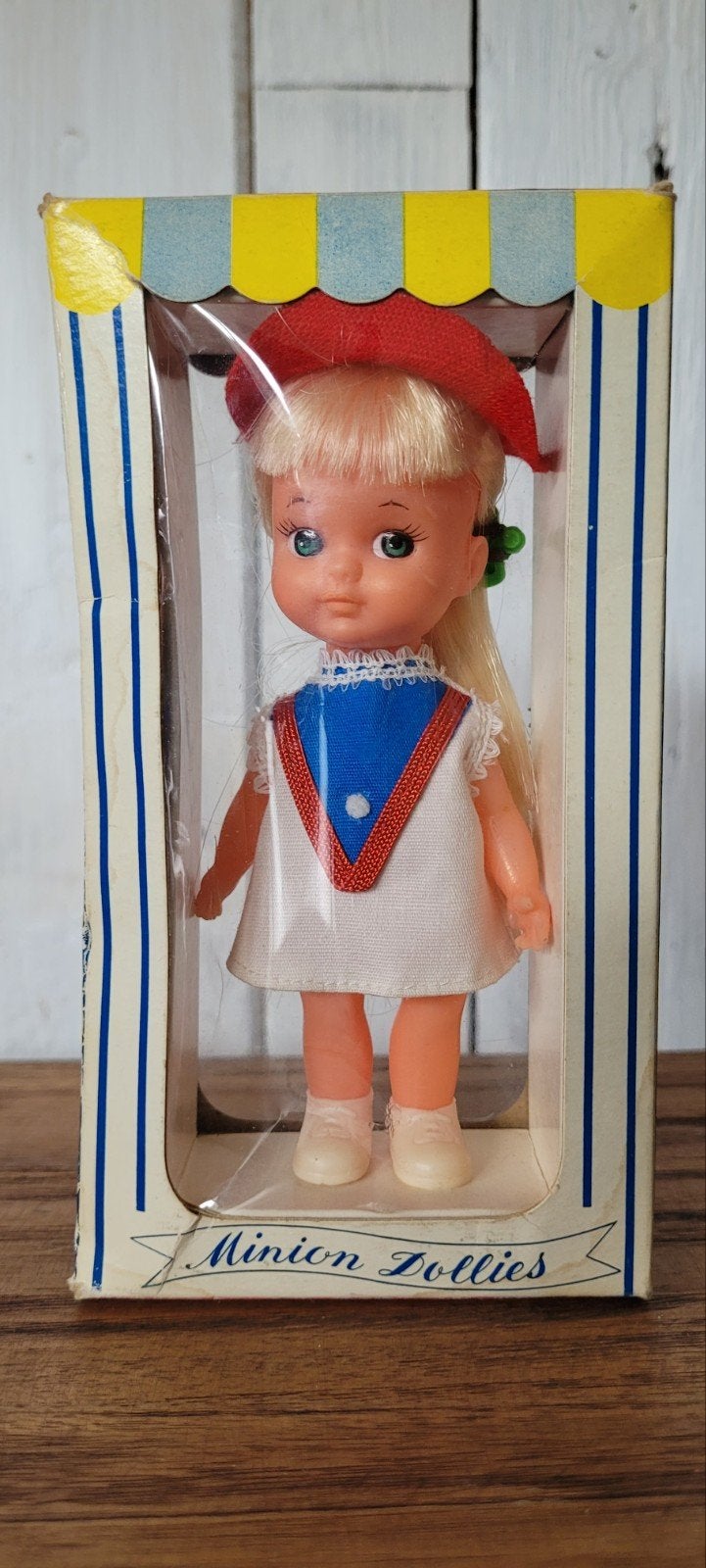 Te koop, vintage poppetje, jaren 60 in originele verpakking, Ophalen of Verzenden, Zo goed als nieuw