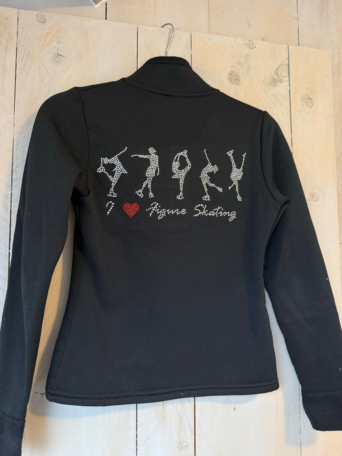 Zwart schaatsjack met strass details- zo goed als nieuw, Ophalen of Verzenden, Zo goed als nieuw, Maat 34 (XS) of kleiner, Zwart