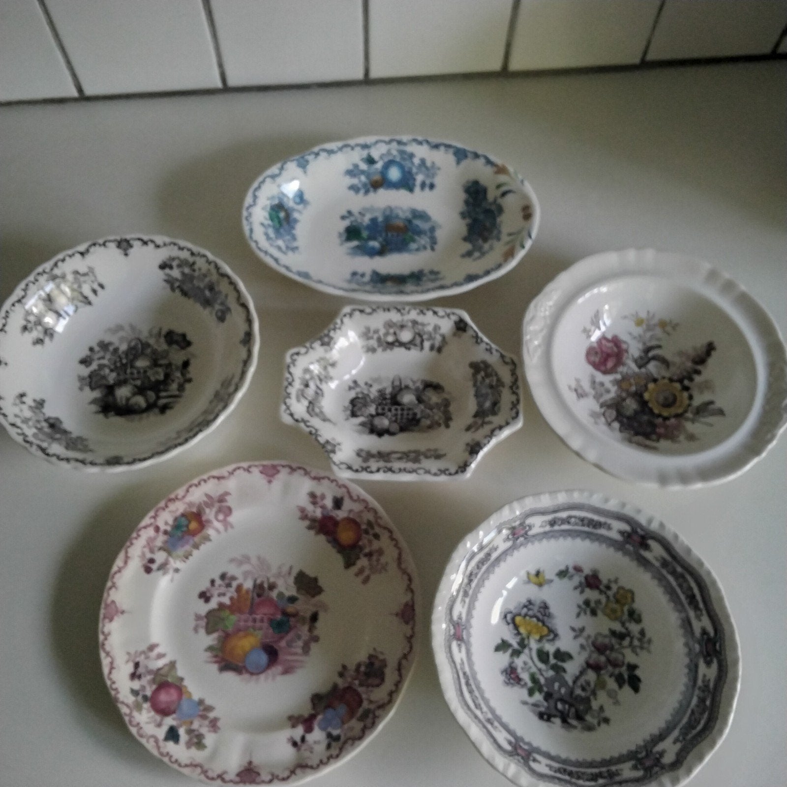 5 Mason's schaaltjes en 1 bordje, Ophalen of Verzenden