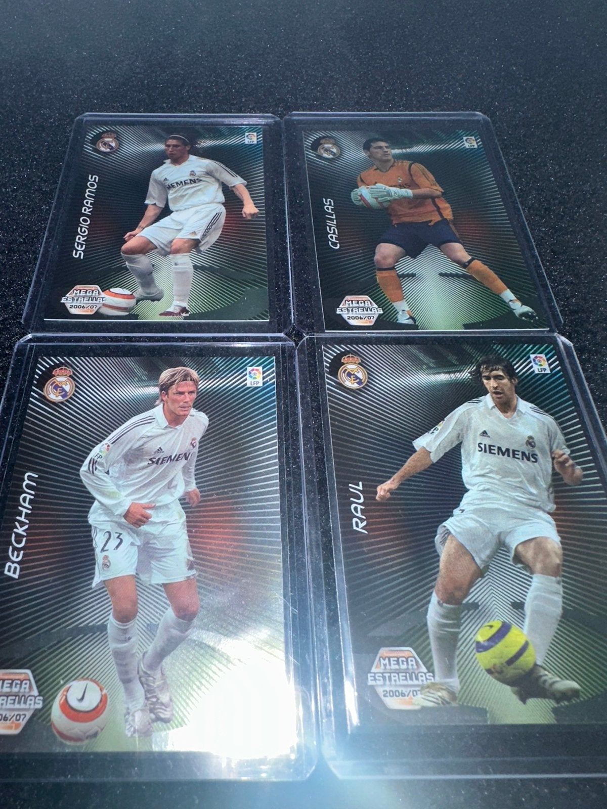 David Beckham, Raul, Sergio Ramos, Casillas Panini 2006/2007, Ophalen of Verzenden, Zo goed als nieuw, Buitenlandse clubs, Poster, Plaatje of Sticker