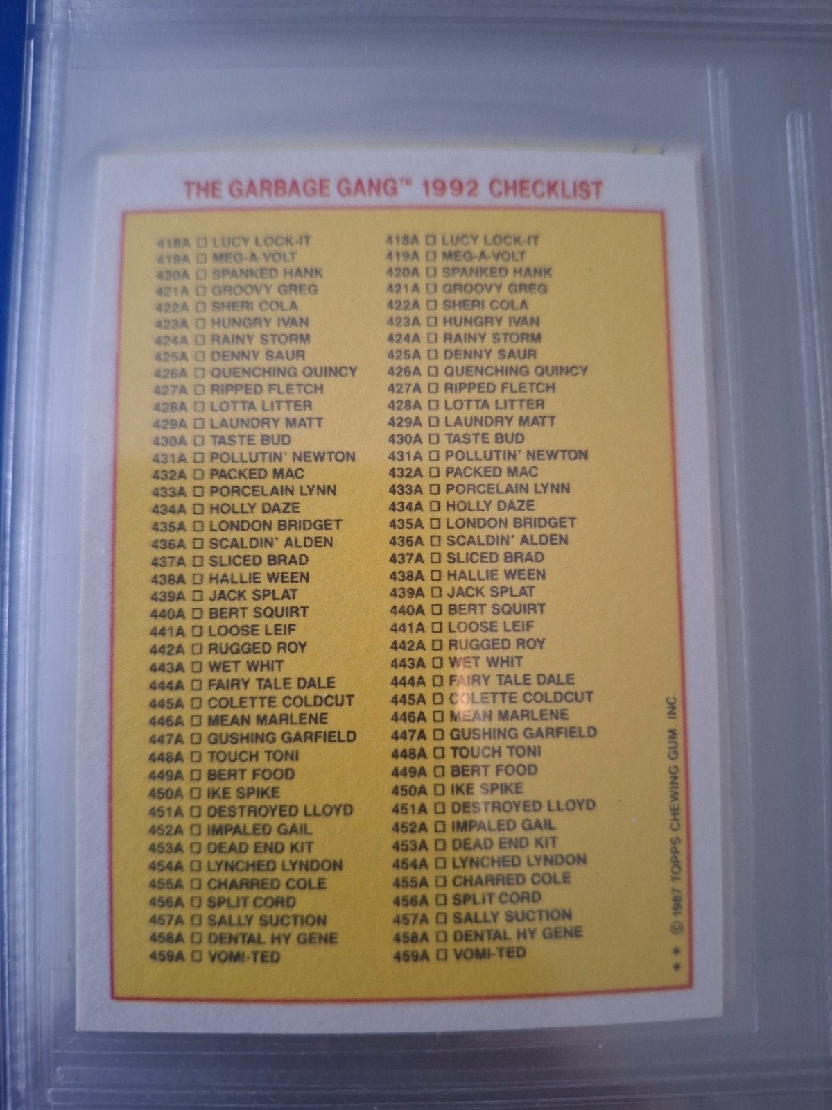 Garbage Gang '92 variatieset Mint, Ophalen, Zo goed als nieuw, Meerdere stickers