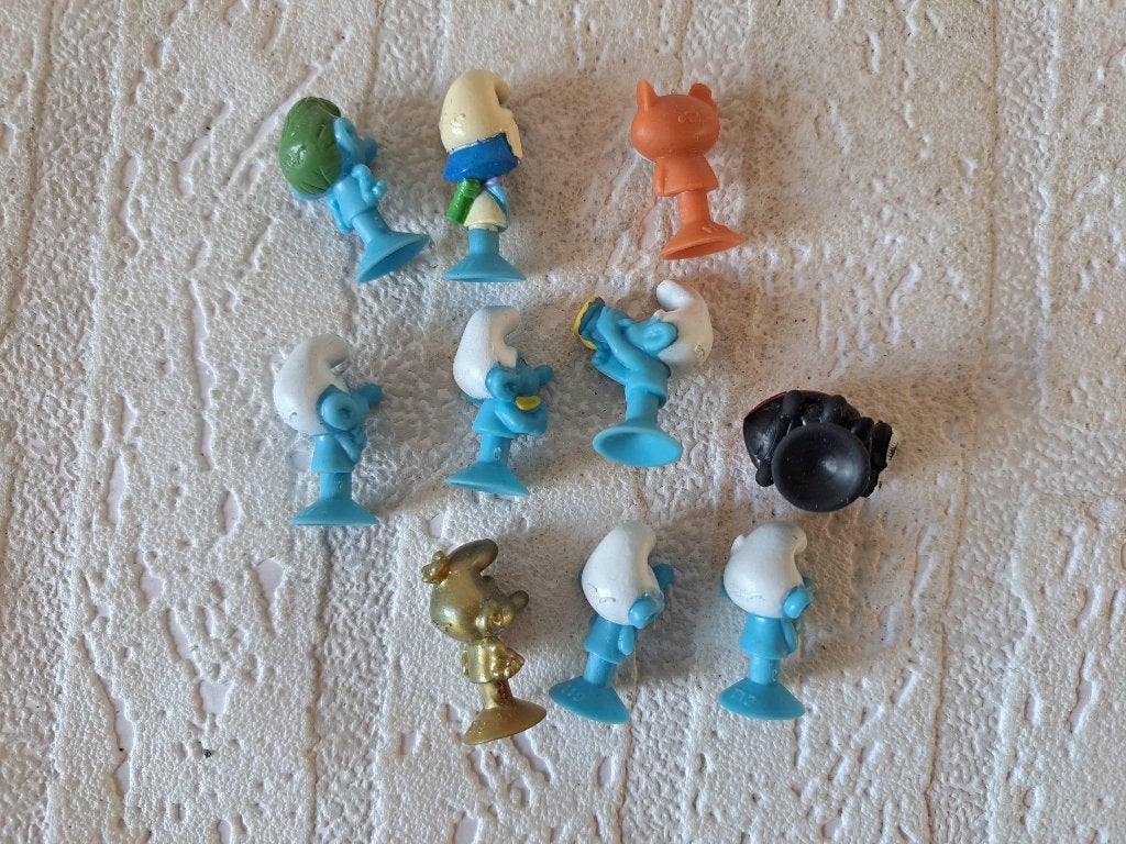 10 Smurfen Figuren Rubber Smurfjes Speelfiguren, Ophalen of Verzenden, Zo goed als nieuw, Verschillende Smurfen, Poppetje, Figuurtje of Knuffel