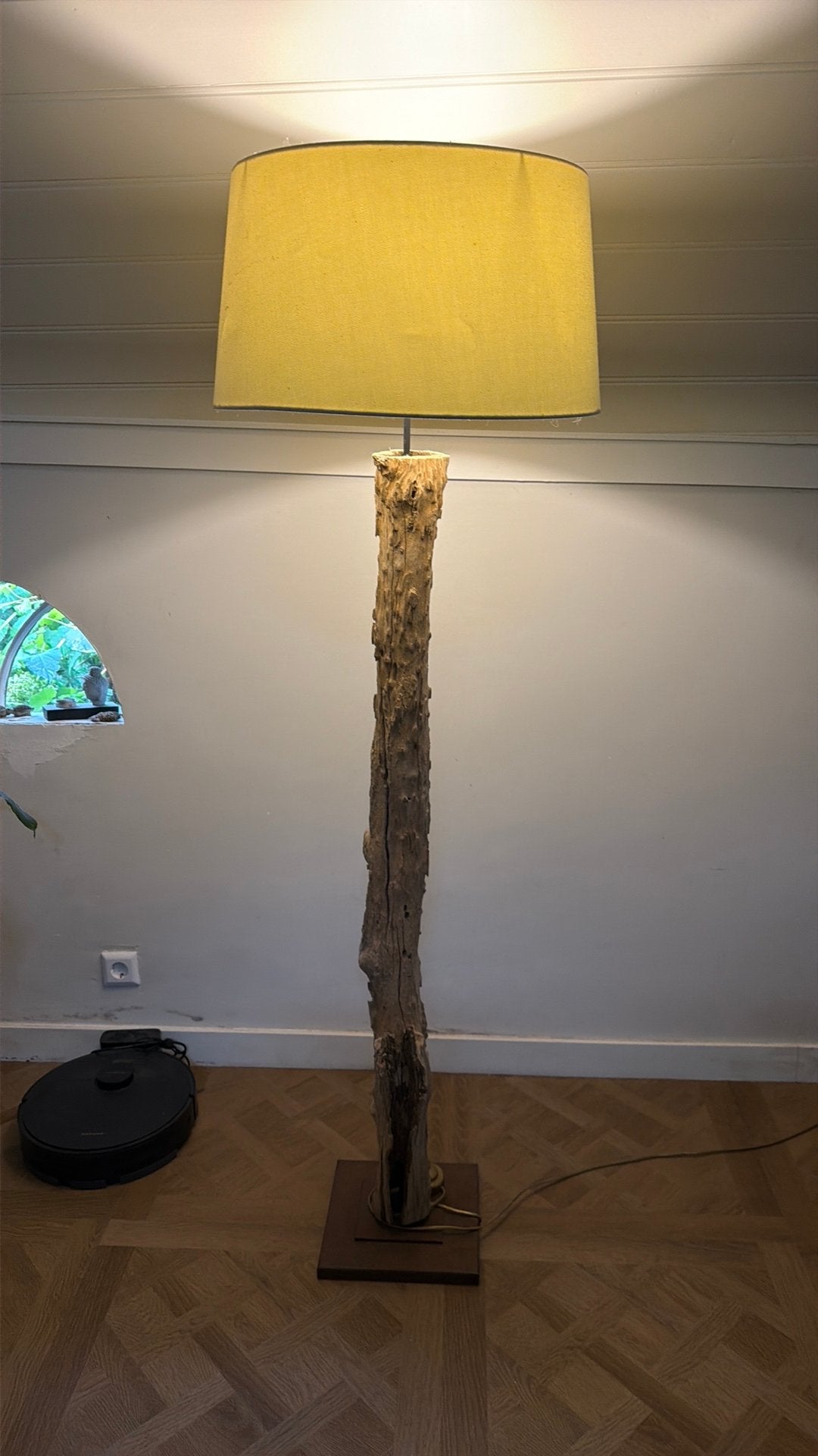 Houten staande lamp, Ophalen, 100 tot 150 cm, E27 (groot), Hout
